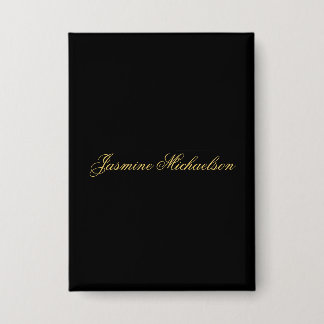 Badge Jolie calligraphie chic nom noir et or