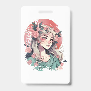 Badge Jolie Fille d'Anime