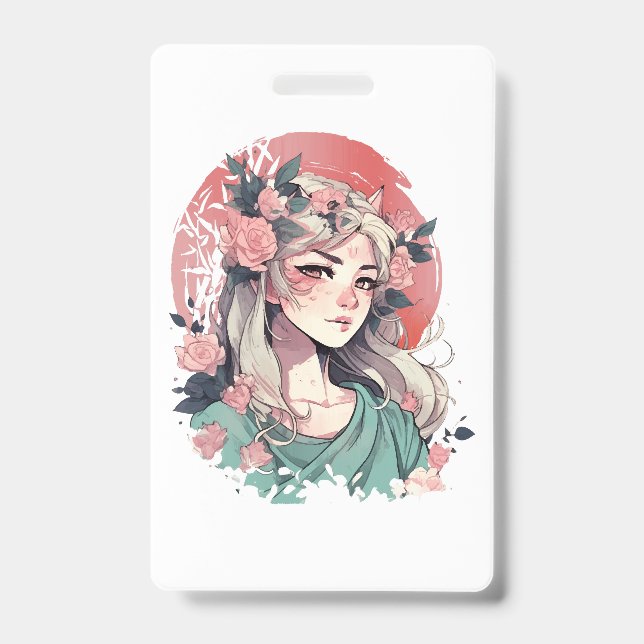 Badge Jolie Fille d'Anime (Avant)
