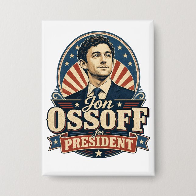 Badge Jon Ossoff | Pour le Président| Politique  (Recto)
