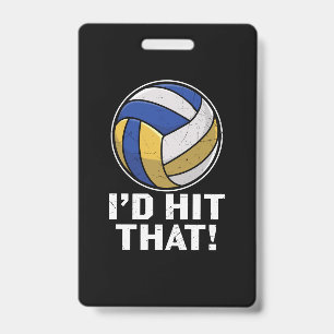 Badge Joueur de volley-ball Je frapperais ça
