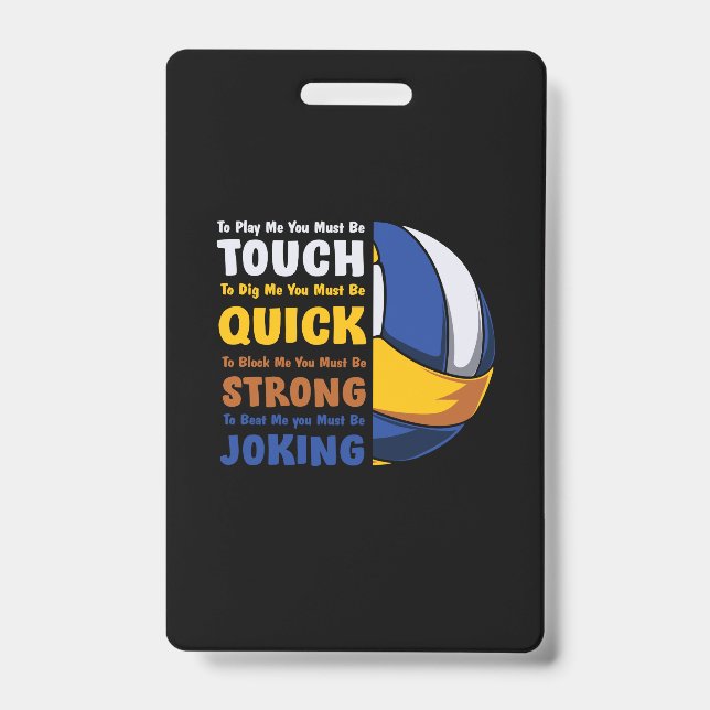 Badge Joueur de volley-ball | Vous Devez Être Forts (Front)