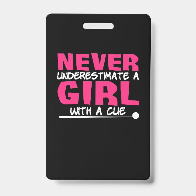 Badge Joueuse de billard | Fille de billard américain av (Avant)