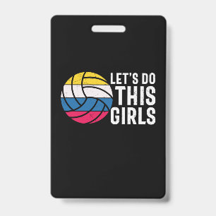 Badge Joueuse de volley-ball   Allons-y les filles
