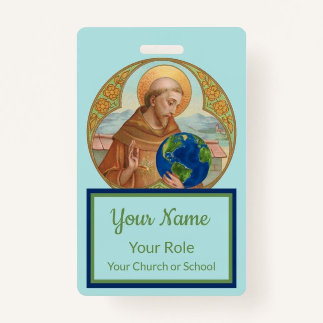 Badge Jour des terres et Saint François d'Assise (Style  (Devant)