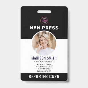Badge Journaliste Passe Photo ID
