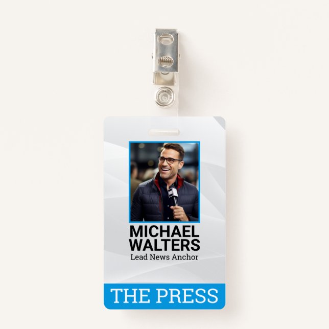 Badge Journaliste rapportant l'actualité (Devant avec clip)