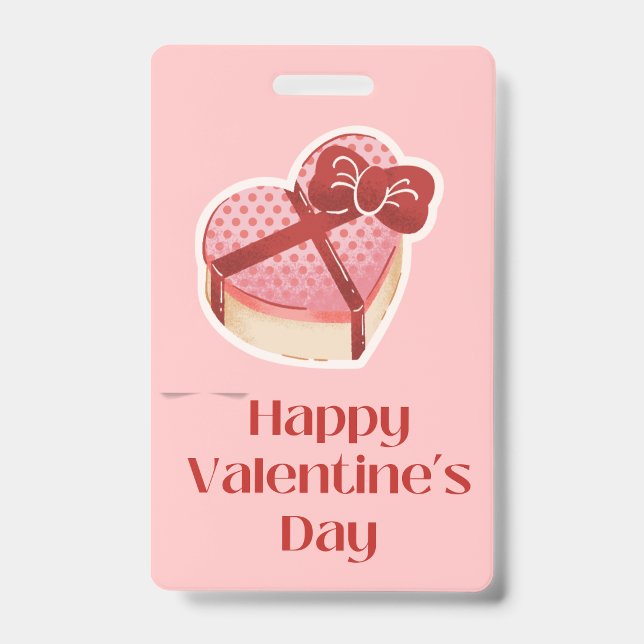 Badge Joyeuse Saint-Valentin Étiquette de boîte-cadeau e (Avant)