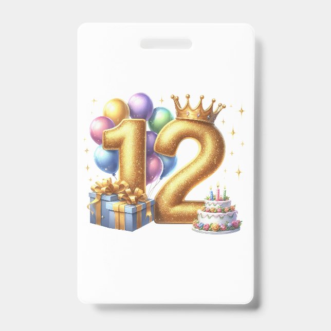 Badge Joyeux 12e anniversaire (Avant)