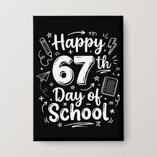 Badge Joyeux 67e jour d'école Enseignant Mignon Salle de