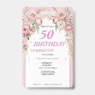 Badge Joyeux Anniversaire Fleurs Roses Mignonnes