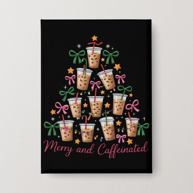 Badge Joyeux & Caféiné Noël Coquette Café Latte (Recto)