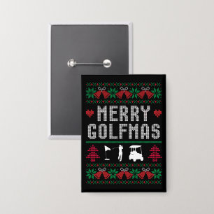 Badge Joyeux Golfmas Golf Golfing Golfeur Vilain Noël