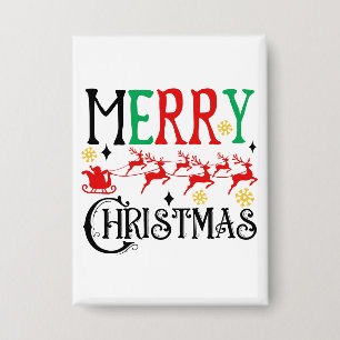 Badge Joyeux Noël Père Noël Sleigh-61049 T-Shirt