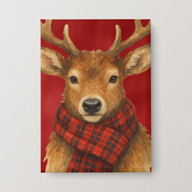 Badge Joyeux Noël Renne (Recto)