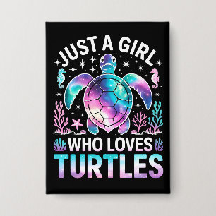 Badge Juste une fille qui aime les tortues