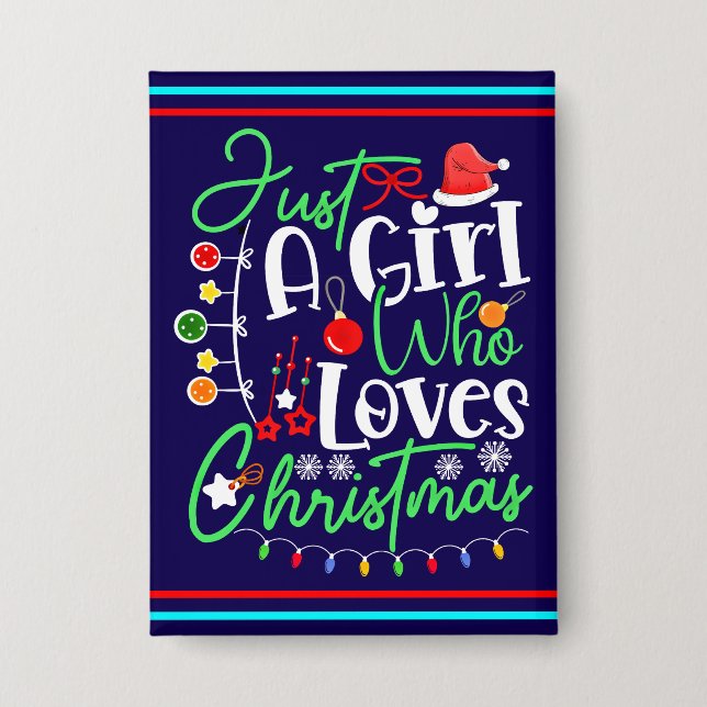 Badge Juste une fille qui aime Noël-64714 (Recto)