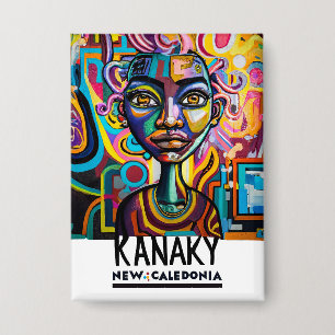 Badge Kanaky street art, Nouvelle-Calédonie, art urbain