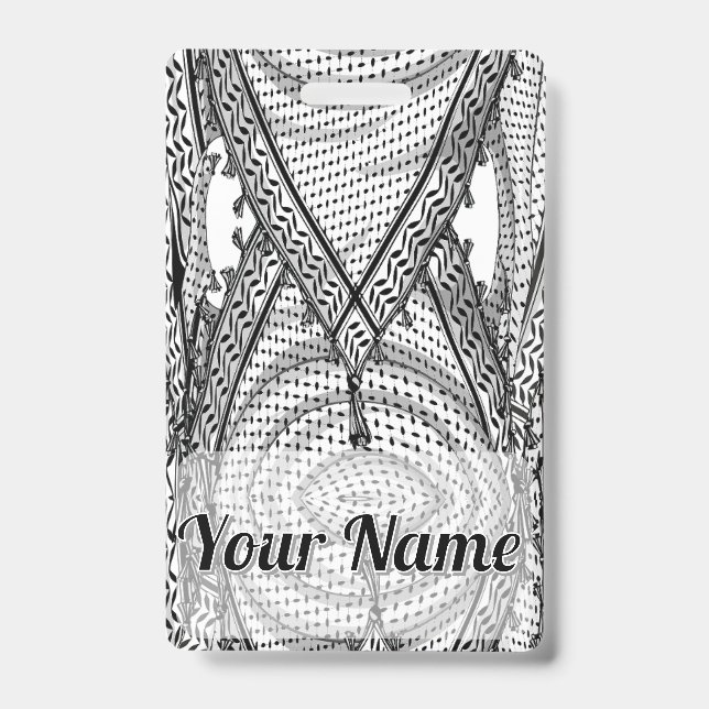 Badge Keffiyeh Écharpe palestinienne tissu traditionnel (Face)