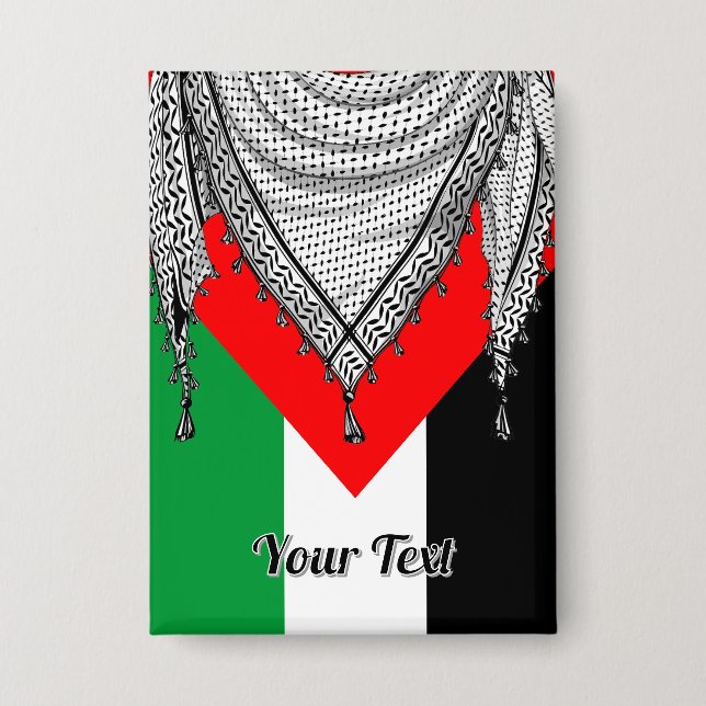 Badge Keffiyeh Écharpe palestinienne tissu traditionnel (Recto)