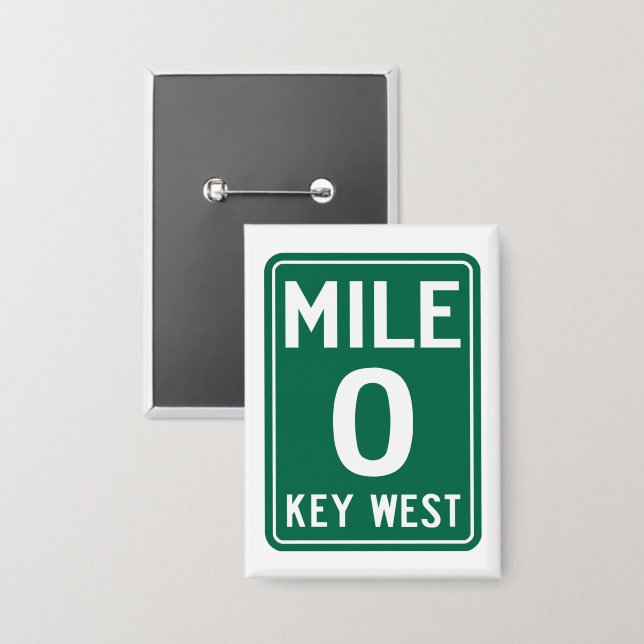 Badge Key West Mile 0, Floride États-Unis (Recto/Verso)