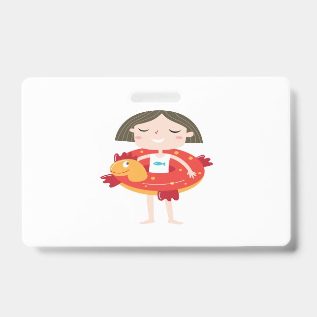 Badge kid play in beach (Face)