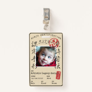 Badge Kids Ninja ID (Customize image & text!)