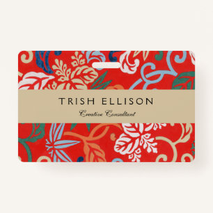 Badge Kimono japonais hawaïen rouge