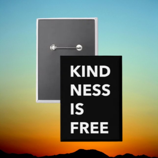 Badge KINDNESS EST GRATUIT Bouton de typographie gras (Créateur téléchargé)