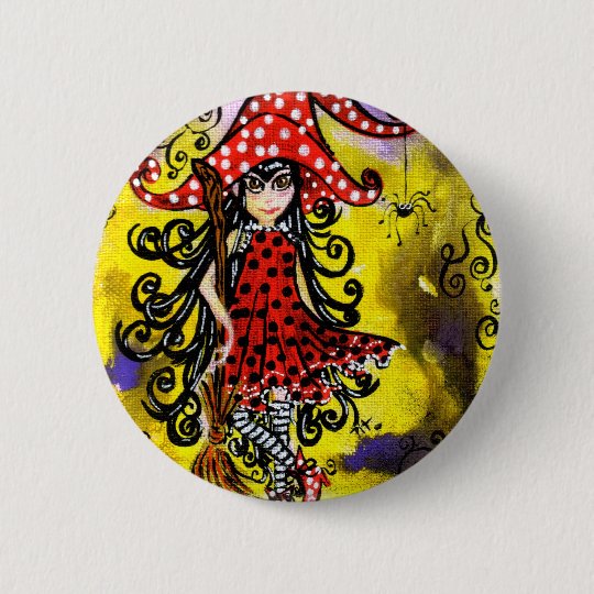 Badge Kitsy la sorcière (couleur)