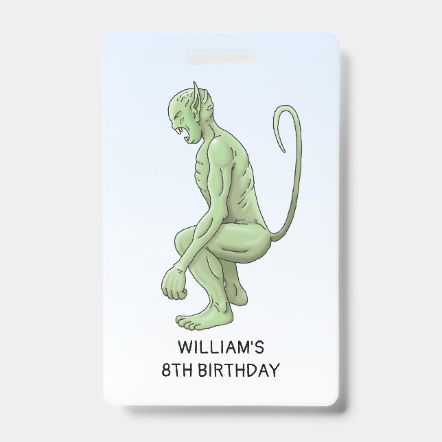 Badge La fête d'anniversaire du grand gobelin vert (Avant)