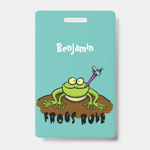 Badge La grenouille règle drôle dessin de grenouille ver