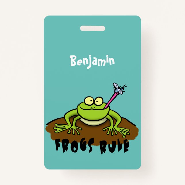 Badge La grenouille règle drôle dessin de grenouille ver (Devant)