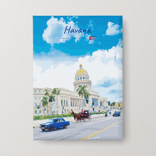 Badge La Havane, Cuba - Âme Classique Vintage