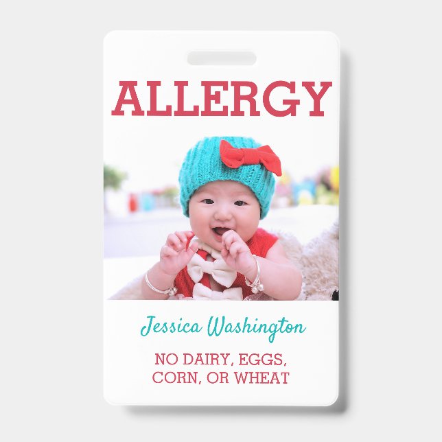 Badge La photo faite sur commande badine l'allergie ICOE (Avant)