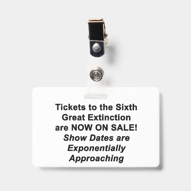 BADGE La sixième grande extinction (Avant avec clip)