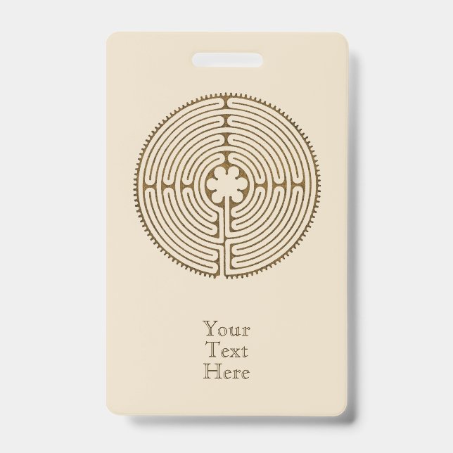 Badge Labyrinthe de Chartres - Symbole Spirituel Antique (Avant)