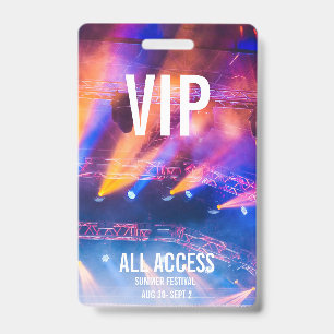 Badge Laisser-passer de concert personnalisé VIP tout ac