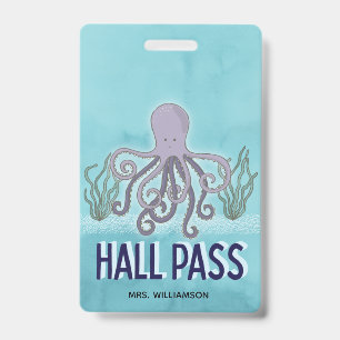 Badge Laisser-passer Hall Pieuvre Enseignant École
