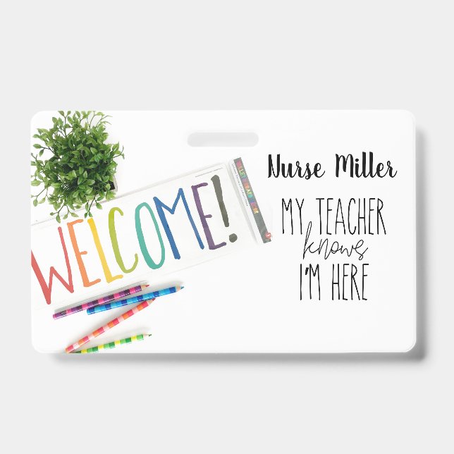 Badge Laisser-passer pour l'infirmerie scolaire; Badge,  (Avant)