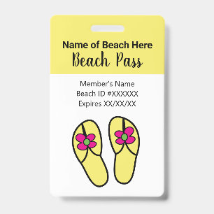 Badge Laissez-passer de la plage