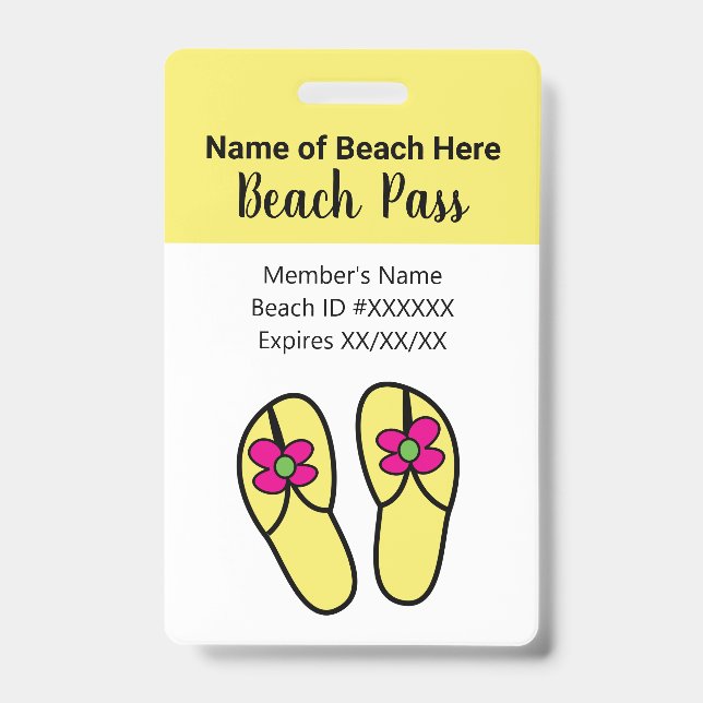 Badge Laissez-passer de la plage (Avant)