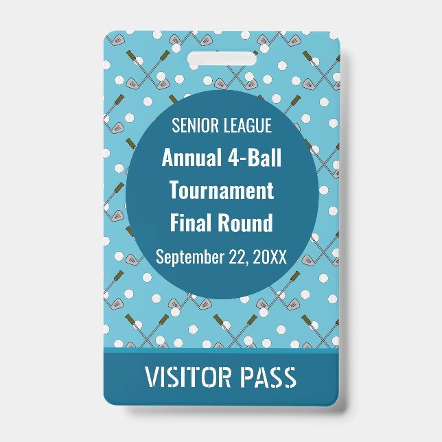 Badge Laissez-passer de sécurité pour l'événement de gol (Avant)