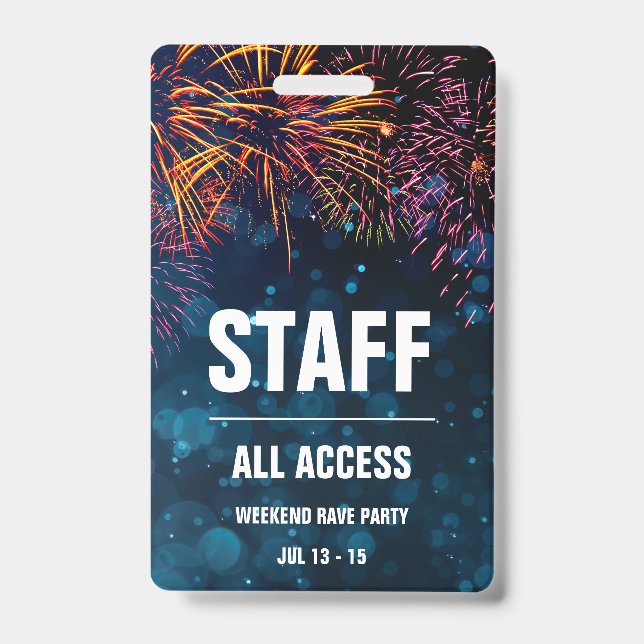Badge Laissez-passer pour l'événement Staff All Access | (Avant)