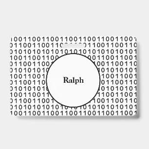 Badge Langage informatique à code binaire avec nom
