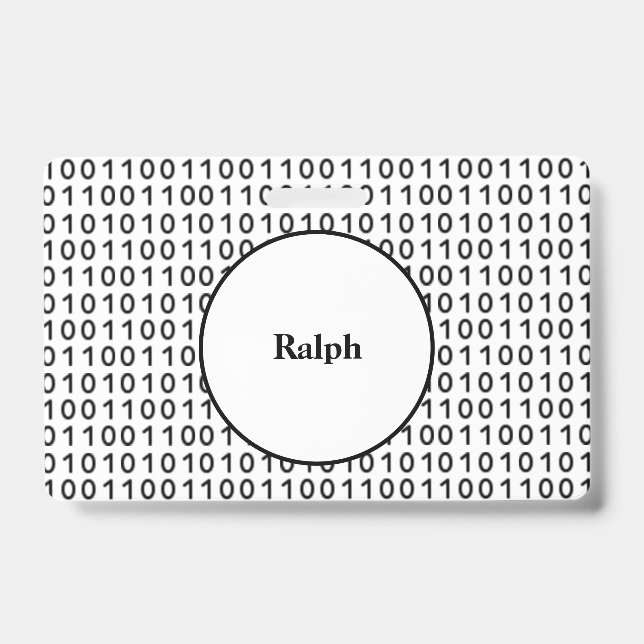 Badge Langage informatique à code binaire avec nom (Avant)