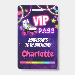 Badge Lanière de passe VIP pour anniversaire de patin à 