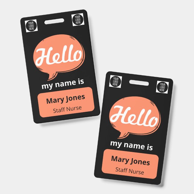 Badge Lanière personnalisée avec nom | Événement profess (Avant & arrière)