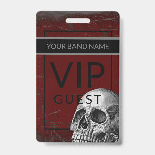 Badge Lanière personnalisée Rock Skull VIP Passe Backsta