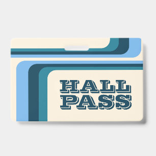badge lanyard rétro stripes hall pass pour les ens